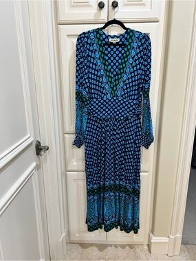 embroidered maxi dress india Green Hand Embroidered Gown: Premium Indian Dress by Raas XL / Green